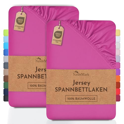NatureMark 2er Pack Kinder Jersey Spannbettlaken, Spannbetttuch 100% Baumwolle in vielen Größen und Farben MARKENQUALITÄT ÖKOTEX Standard 100 | 70x140 cm - pink NatureMark 2er Pack Kinder Jersey Spannbettlaken, Spannbetttuch 100% Baumwolle in vielen Größen und Farben MARKENQUALITÄT ÖKOTEX Standard 100 | 70x140 cm - pink von NatureMark
