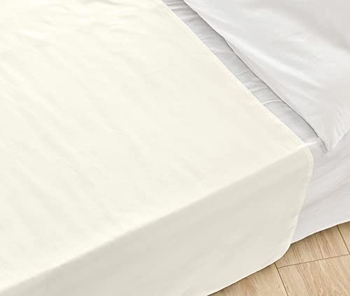 NatureMark Basic Bettlaken - weiches und pflegeleichtes Betttuch aus 100% Baumwolle ohne Gummizug Haustuch viele Größen und Farben Größe: 150x250 cm, Natur/Creme von NatureMark