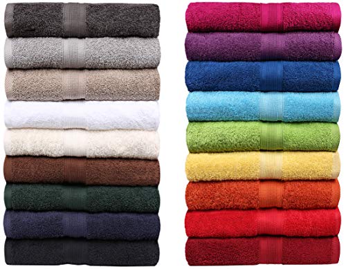 NatureMark Frottee Handtücher Serie Premium Baumwolle 20 Trendfarben in 8 versch. Größen: 30x50cm Gästetuch Farbe: Natur/Creme von NatureMark