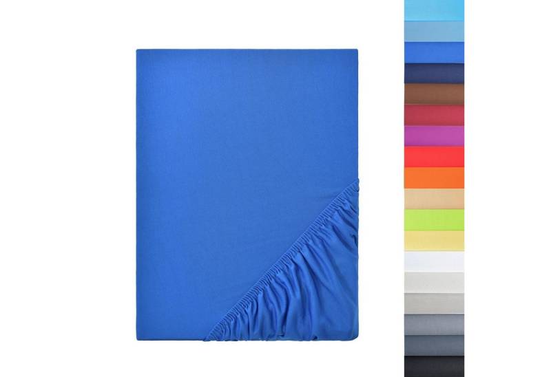 Spannbettlaken Microfaser Spannbettlaken, NatureMark, Polyester, Gummizug: rundum, viele Größen und Farben Markenware, 180x200cm, Royal blau von NatureMark