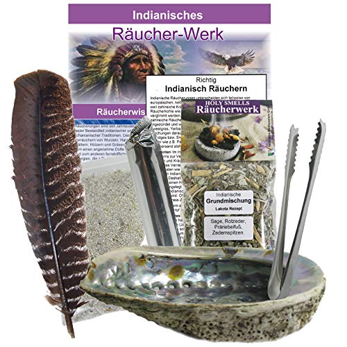 8-TLG Smudge Kit Räucherset Indian-Spirit. Räuchermuschel 12-16cm + schamanische Räuchermischung + Feder + Zange + Kohle + Anleitung + Zubehör. 81090 8-TLG Smudge Kit Räucherset Indian-Spirit. Räuchermuschel 12-16cm + schamanische Räuchermischung + Feder + Zange + Kohle + Anleitung + Zubehör. 81090 von Naturheilmittel Heilsteine Methusalem GmbH Neu-Ulm