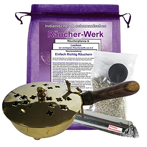 RÄUCHERPFANNE & WEIHRAUCHBRENNER 21cm Messing 7-TLG Set zum AUSRÄUCHERN für Räucherwerk. Räuchergefäß, Räucherschale, Räucherstövchen & Räucherstäbchenhalter in EINEM mit ZUBEHÖR. 3514-0 RÄUCHERPFANNE & WEIHRAUCHBRENNER 21cm Messing 7-TLG Set zum AUSRÄUCHERN für Räucherwerk. Räuchergefäß, Räucherschale, Räucherstövchen & Räucherstäbchenhalter in EINEM mit ZUBEHÖR. 3514-0 von Naturheilmittel Heilsteine Methusalem GmbH Neu-Ulm