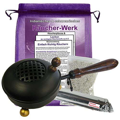 RÄUCHERPFANNE & WEIHRAUCHBRENNER 26cm mit Griff 7-TLG Set zum AUSRÄUCHERN für Räucherwerk, Räuchergefäß, Räucherschale, Räucherstövchen & Räucherstäbchenhalter in EINEM mit ZUBEHÖR. 3164G-1 RÄUCHERPFANNE & WEIHRAUCHBRENNER 26cm mit Griff 7-TLG Set zum AUSRÄUCHERN für Räucherwerk, Räuchergefäß, Räucherschale, Räucherstövchen & Räucherstäbchenhalter in EINEM mit ZUBEHÖR. 3164G-1 von Naturheilmittel Heilsteine Methusalem GmbH Neu-Ulm