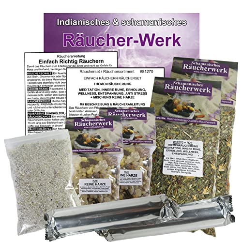 RÄUCHERWERK 9-TLG Räucherset THEMENRÄUCHERUNG Meditation, INNERE Ruhe, ERHOLUNG, Wellness, ENTSPANNUNG. 4 x Räuchermischungen, ZUBEHÖR, Anleitung. 81270-X4 RÄUCHERWERK 9-TLG Räucherset THEMENRÄUCHERUNG Meditation, INNERE Ruhe, ERHOLUNG, Wellness, ENTSPANNUNG. 4 x Räuchermischungen, ZUBEHÖR, Anleitung. 81270-X4 von Naturheilmittel Heilsteine Methusalem GmbH Neu-Ulm