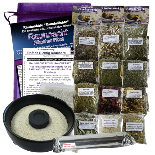 Naturheilmittel Heilsteine Methusalem GmbH Neu-Ulm Rauhnacht-Räucherset 19-TLG Ritualset 12x Räucherwerk + 7x Zubehör mit RÄUCHERSCHALE & Rauhnacht-Fibel. 81900-15S Naturheilmittel Heilsteine Methusalem GmbH Neu-Ulm Rauhnacht-Räucherset 19-TLG Ritualset 12x Räucherwerk + 7x Zubehör mit RÄUCHERSCHALE & Rauhnacht-Fibel. 81900-15S von Naturheilmittel Heilsteine Methusalem GmbH Neu-Ulm