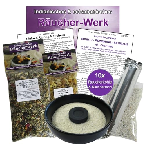Räuchern 7-TLG Räucherset Schutz & Reinigung + KEHRAUS RÄUCHERUNG für Menschen + Tiere + Räume. 2 x RÄUCHERWERK & Weihrauch + RÄUCHERSCHALE + ZUBEHÖR + Anleitung. 81129-S Räuchern 7-TLG Räucherset Schutz & Reinigung + KEHRAUS RÄUCHERUNG für Menschen + Tiere + Räume. 2 x RÄUCHERWERK & Weihrauch + RÄUCHERSCHALE + ZUBEHÖR + Anleitung. 81129-S von Naturheilmittel Heilsteine Methusalem GmbH Neu-Ulm