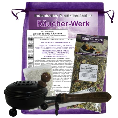 Räucherwerk KELTISCHER SCHAMANENRAUCH 6-TLG Räucherset. Magische Grundmischung für rituelle + magische & spirituelle Anwendungen. 1 x Räuchermischung + ZUBEHÖR + Anleitung. 81470-P Räucherwerk KELTISCHER SCHAMANENRAUCH 6-TLG Räucherset. Magische Grundmischung für rituelle + magische & spirituelle Anwendungen. 1 x Räuchermischung + ZUBEHÖR + Anleitung. 81470-P von Naturheilmittel Heilsteine Methusalem GmbH Neu-Ulm