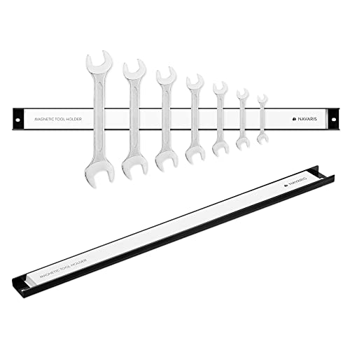 Navaris 2x Werkzeug Magnetleiste 61cm lang - Werkzeughalter Magnetband Wand Leiste Magnethalter - Werkzeughalterungen für Werkstatt - 15kg Traglast von Navaris