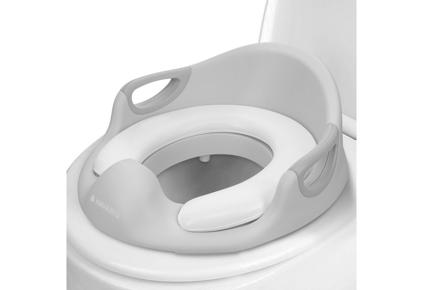 Navaris Baby-Toilettensitz Kinder Toilettensitz WC Aufsatz - 12 Monate bis 7 Jahre - Grau, 18,00 cm von Navaris