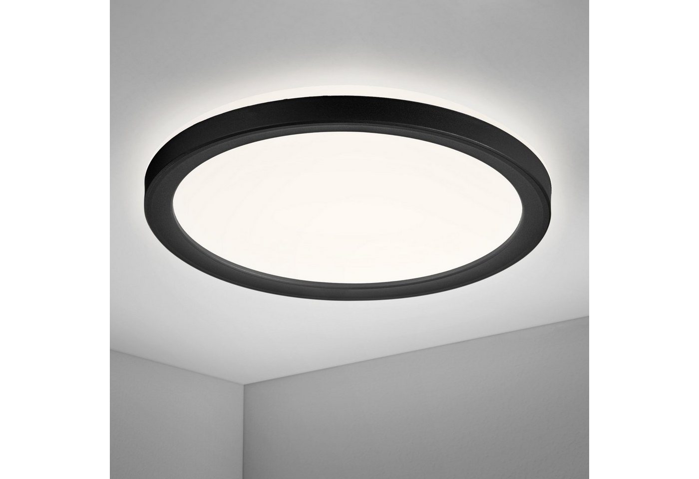 Navaris LED Deckenleuchte LED Deckenleuchte mit zusätzlicher Hintergrundbeleuchtung - 12 Watt von Navaris