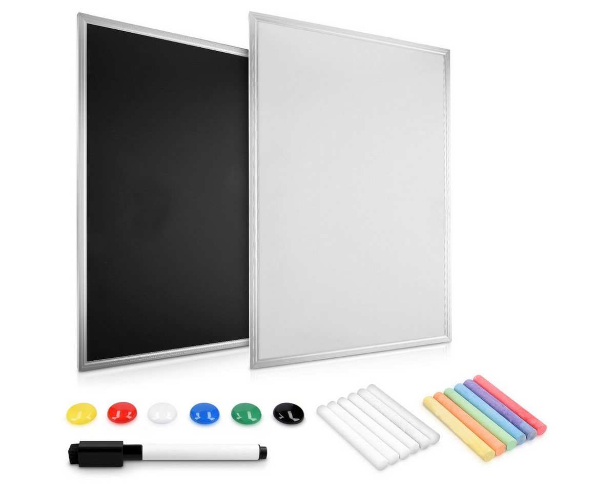 Navaris Magnettafel 2in1 Magnet-Tafel Whiteboard/Kreidetafel - 60x40 cm, magnetisch, (1-tlg) von Navaris