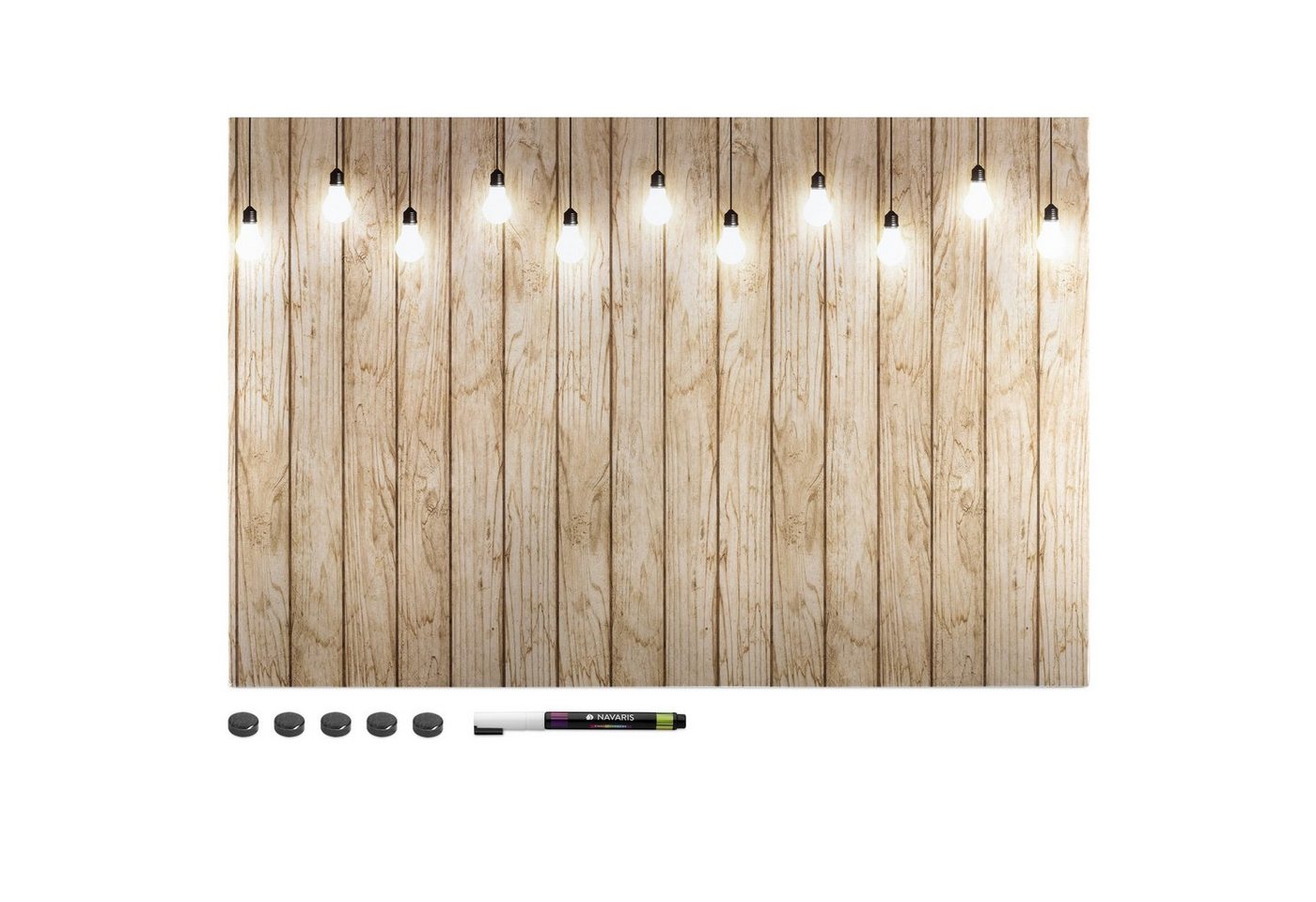 Navaris Magnettafel Magnetpinnwand Memoboard - 60x40 cm abwaschbar mit Halterung, (1-tlg) von Navaris