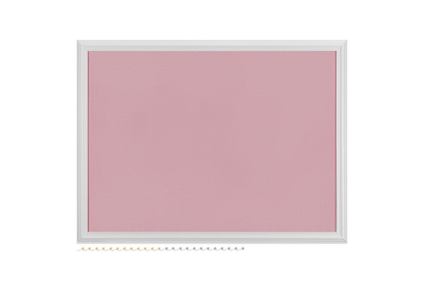 Navaris Pinnwand Pinnwand Collage Fotowand aus Plüsch - 60x45cm Bilderhalter Weiß Rosa, (1-tlg) von Navaris