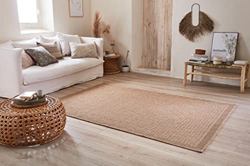 Naturteppich, natürlicher Boheme-Teppich, natürlicher Teppich, Jute, Teppich aus Jute, Teppich für Wohnzimmer, Esszimmer, Schlafzimmer, Flur, natürliche Farbe (240 x 340 cm, 8751 Beige) von Nazar