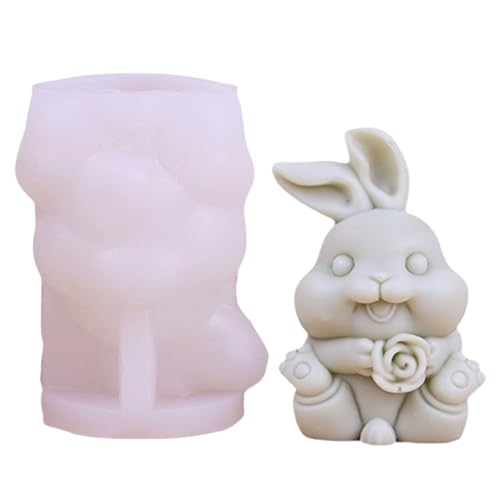 Bunny Silikon Kerzenform Ostern Deko, Kerzenformen Gipsformen Zum Gießen, Kerzen Silikonformen Osterdekoration, Osterdeko Formen Für Gips Gießen, Ton, Schokolade, Kerze, Kuchen, Pudding von Neamou