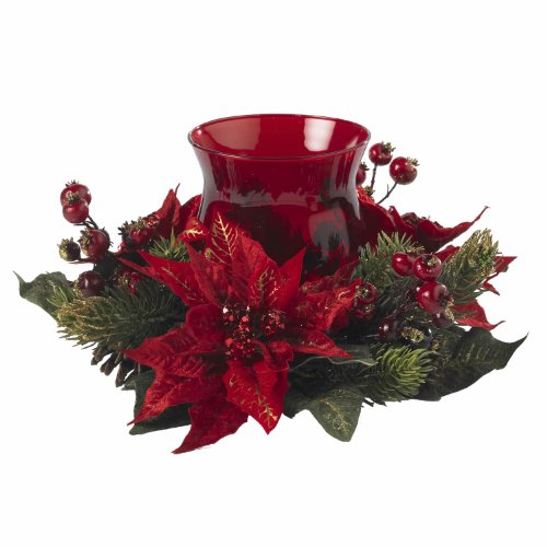 Nearly Natural 4920 Kerzenleuchter mit Weihnachtsstern, Rot Nearly Natural 4920 Kerzenleuchter mit Weihnachtsstern, Rot von Nearly Natural