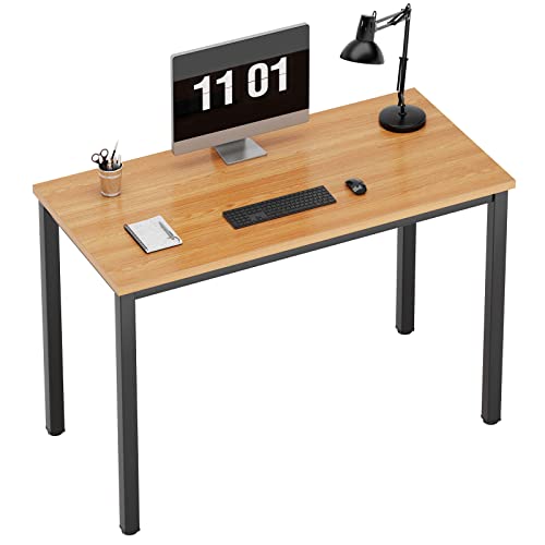 Need Computertisch Schreibtisch 100x60 cm PC Tisch Bürotisch Arbeitstisch Esstisch für Home Office, Teak & Schwarz AC3BB-100 von Need