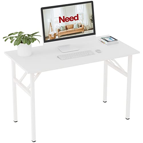 Need Klapptisch Computertisch Schreibtisch Klassischer Klappbarer Tisch 120CM aus Holzwerkstoffen und Metallframe,Konferenztische,PC Tisch Bürotisch Esstisch für Zuhause und Büro,120 * 60CM,AC5DW von Need