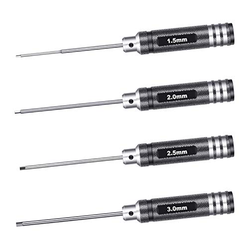 NEEWER Leichter Titan Nitrid Beschichtung, Sechskant Schraubenschlüssel, 4 teiliges Set, Sechskant Schraubendreher Werkzeug Set für RC Hubschrauber (1,5 mm/2 mm/2,5 mm/3,0 mm) von NEEWER