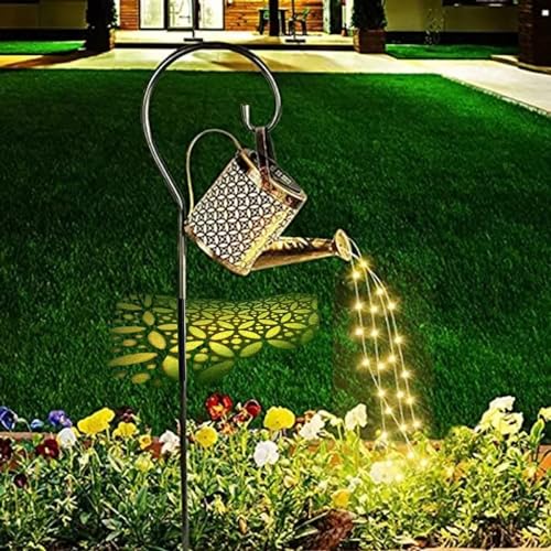 Solar Gießkanne Licht mit Lichterkette,Außen Solar LED Licht für den Außenbereich, Lichterkette zum Aufhängen, wasserdicht, dekorative Duschlichter für Gartentisch, Terrasse,Gehweg (Kupfermünzen) von Neioaas