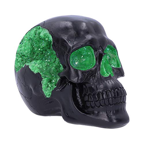 Nemesis Now Geode schwarz-grüne Gothic-Totenkopf-Figur, Polyresin, 17 cm von Nemesis Now