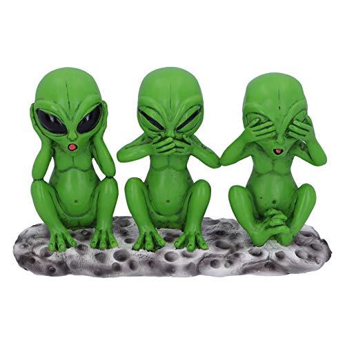 Nemesis Now Three Wise Marsians Alien-Figuren, 16 cm, See Hear Speak No Evil, Harz, grün von Nemesis Now