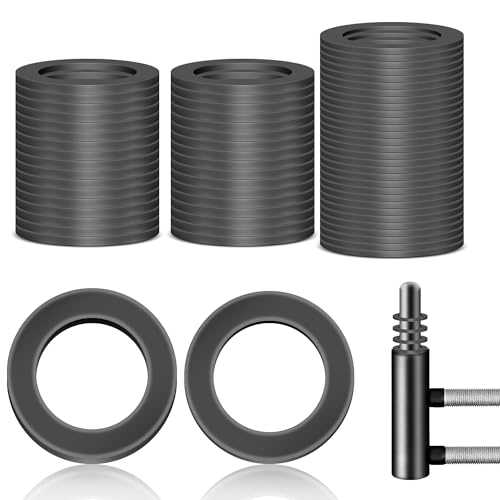 Nenull 60 Stück Fitschenringe Kunststoff Zimmertüren Unterlegscheiben Türscharnier 10,2 mm X 15 mm Montageringe Ohne Abriebspuren 1mm 30 Pcs & 2mm 30 Pcs (Schwarz) von Nenull