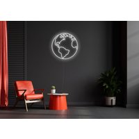 Planet Neon Schild - Led Schild, Wanddekoration, Wandschild, Erde Led Kreis Zeichen, Natur Space von NeonEvent