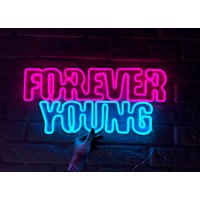 Für Immer Junge Neon Nachtlichter Schilder Geschenk Für Studenten Neon Led Neonlichter Kinderzimmer Zimmer Chillen Wand Kunst Dekor Custom von NeonOnShop