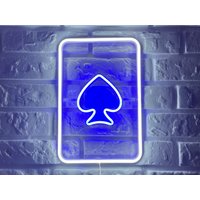 Spielkarte Neon Leuchtreklame Poker Led Black Jack Licht Schild Wanddeko Benutzerdefinierte Party Dekoration Spieler Geschenk Schlafzimmer von NeonOnShop