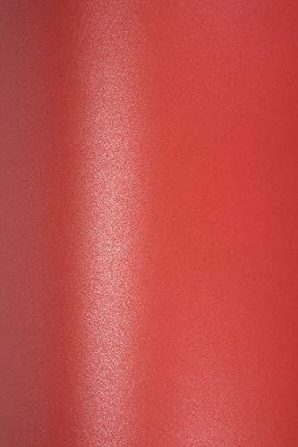 Netuno 10x Perlmutt-Dunkel-Rot Bastel-Papier DIN A4 210 x 297 mm 120g Majestic Emporer Red Perlglanz-Papier Metallic-Effekt Perlmutt Papier rot bedruckbar für Hochzeit Geburtstag Weihnachten von Netuno
