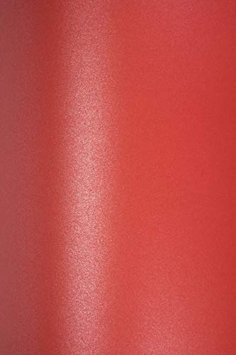 Netuno 10x Perlmutt-Karton Rot DIN A4 210 x 297 mm 250g Majestic Emporer Red Effektkarton Glanzkarton Perlmuttkarton Rot metallic für Hochzeit Geburtstag Weihnachten Einladungen von Netuno