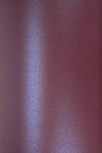 Netuno 10x Perlmutt-Violett Bastelkarton DIN A5 210 x 148 mm 250g Majestic Night Club Purple Feinkarton mit Perlglanz doppelseitig schimmernd Bastel-Karton für Weihnachten Hochzeit Geburtstag von Netuno