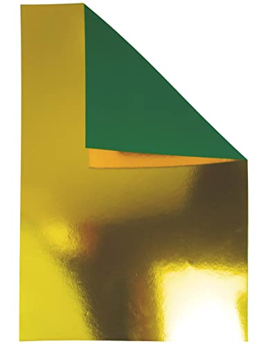 Netuno 10x Spiegelkarton Gold Grün einseitig bedruckt DIN A4 210 x 297 mm 260g Mirror Gold Effekt-Papier Metallic Spiegel Papier Spiegel-Effekt für DIY Effektkarton Spiegel Glanzkarton Gold a4 von Netuno