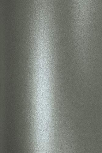 Netuno 20x Bastelkarton Perlmutt-Dunkel-Grau DIN A4 210x 297 mm 280g Aster Metallic Grey Perlmuttkarton Bastelpapier glänzend Perlglanz-Karton für Hochzeit Geburtstag Weihnachten Taufe von Netuno