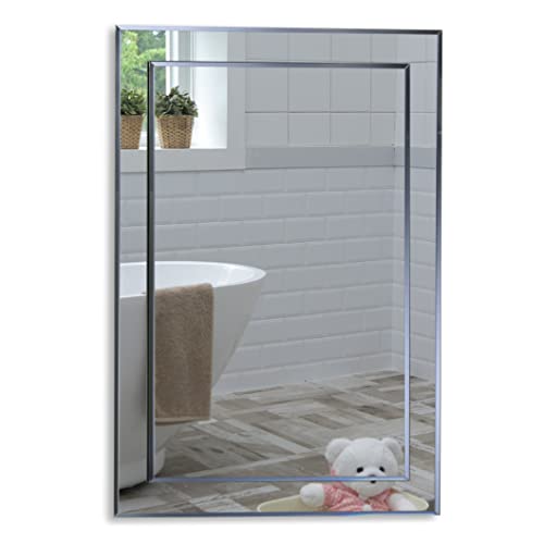 Badezimmerspiegel, Badspiegel, Wandspiegel, Spiegel, Zwei Schichten aus Glas rechteckig - Schöne Qualität Spiegel für Ihr Bad, Schlafzimmer, Halle oder andere Räume in Ihrem Zuhause - 70cm x 50cm von Neue Design