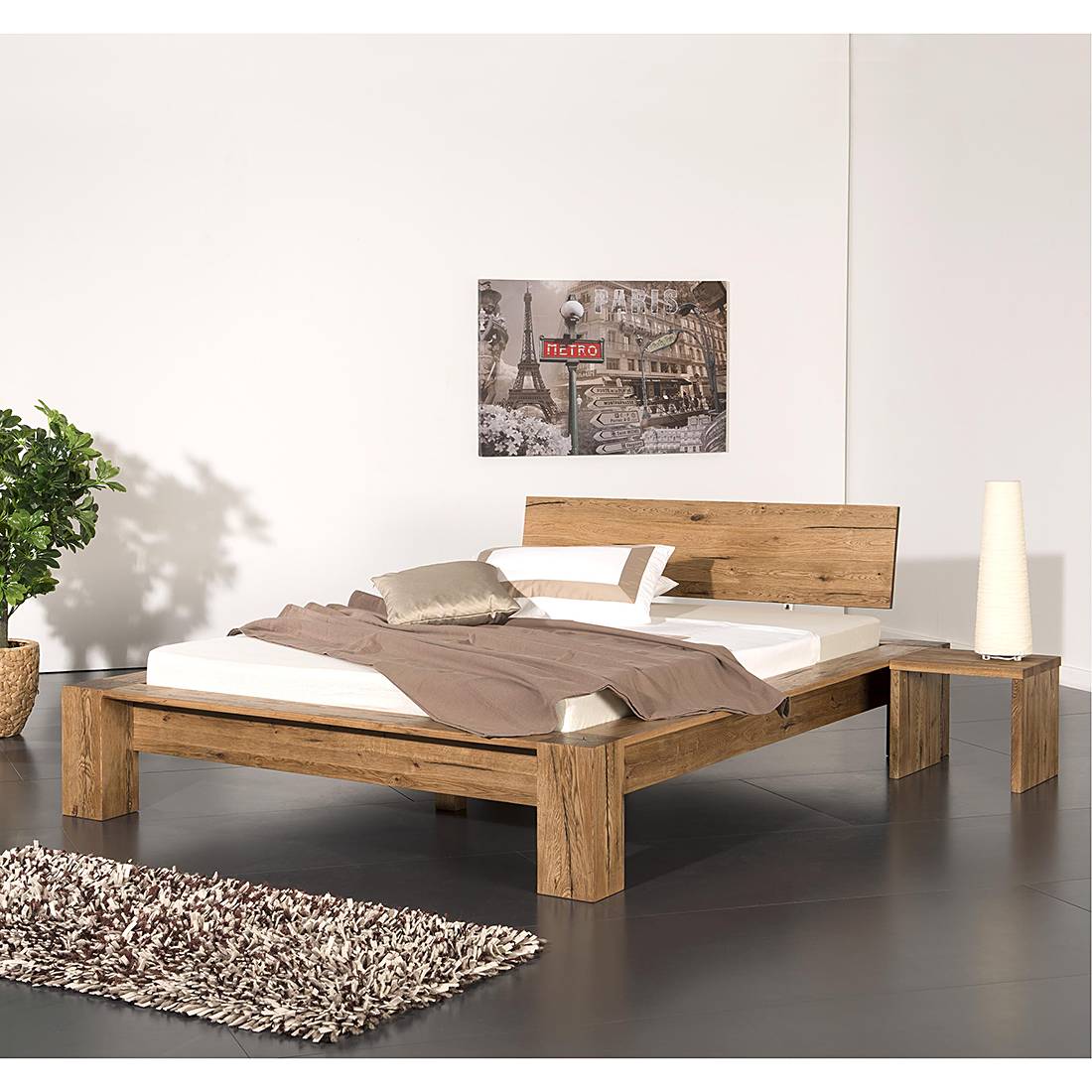 home24 Massivholzbett 180 x 200cm Massivholz Sumpfeiche Braun Eiche home24 Massivholzbett 180 x 200cm Massivholz Sumpfeiche Braun Eiche von home24
