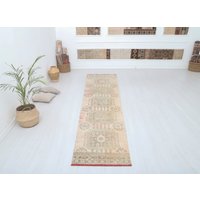 Oushak Teppichläufer, Vintage Teppich 3x3 cm, Handgewebter Läufer, Kelimteppich, 10298 von NeutralRugs