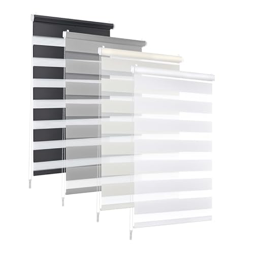 Doppelrollo DuoRollo Klemmfix ohne Bohren Seitenzug Fenster Rollo weiß 105cm von New Storage 11