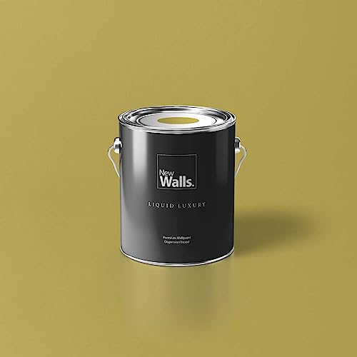 New Walls Premium Wandfarbe Grün, Pistazie Liquid Luxury Dispersionsfarbe für Innenräume – 2,5 L von New Walls