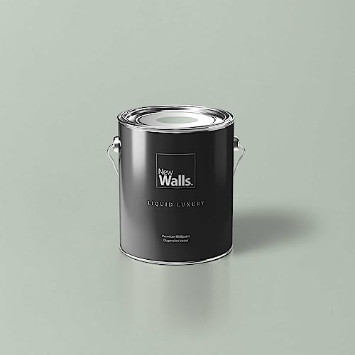 New Walls Premium Wandfarbe Grün, Salbei Liquid Luxury Dispersionsfarbe für Innenräume – 2,5 L von New Walls