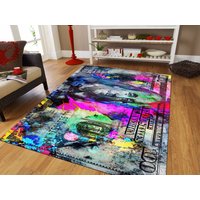 Dollar Muster Teppich/Personalisierter Bunter Geld Benjamin Franklin Anpassen Dekor Custom Rug von NewCarpetWorld