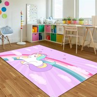 Einhorn Teppich, Mädchenzimmer Teppich Für Mädchen, Mädchenzimmer, Kinderzimmer von NewCarpetWorld