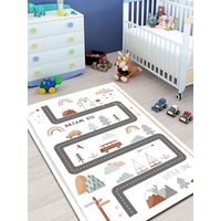 Straßen-Teppich, Straßenkarte Spielteppich, Straßenkarte, Straßenteppich, Für Kinder, Großer Stadtplan Teppich von NewCarpetWorld