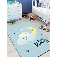Waschbare Krabbeldecke/Rutschfester Kinderteppich Mond Und Sterne Teppich von NewCarpetWorld