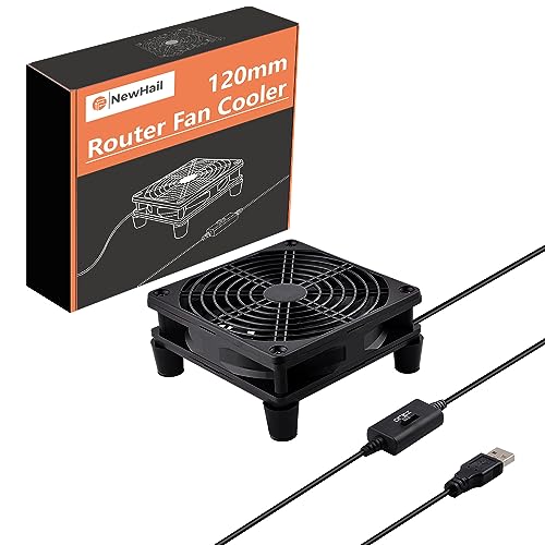 NewHail Leise 120mm Router Lüfter Ventilator mit 3 Einstellbare Geschwindigkeiten, DC 5V USB Powered Cooling Gehäuse Lüfter für Router Modem Receiver DVR TV Box Computer AV-Kabine NewHail Leise 120mm Router Lüfter Ventilator mit 3 Einstellbare Geschwindigkeiten, DC 5V USB Powered Cooling Gehäuse Lüfter für Router Modem Receiver DVR TV Box Computer AV-Kabine von NewHail