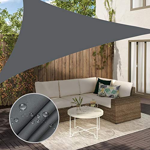 Neween Sonnensegel, 1,8 m x 1,8 m x 1,8 m, Sonnenschutz, dreieckig, wasserdicht, für Terrasse, Hof, Deck, Pergola, Outdoor, Sonnensegel, 98 % UV-Schutz, Sonnenschutz, Grau von Neween