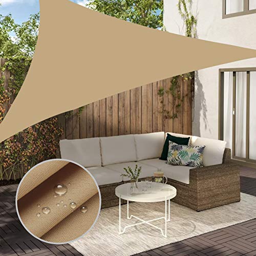 Neween Sonnensegel, 1,8 m x 1,8 m x 1,8 m, Sonnensegel, dreieckig, wasserdicht, für Terrasse, Hof, Deck, Pergola, Outdoor, Sonnensegel, 98 % UV-Block, Sonnenschutz, Sandfarbe von Neween