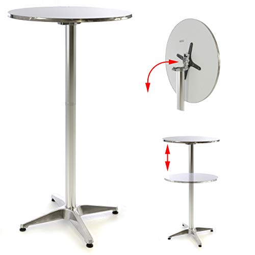 Nexos Stehtisch Bartisch 115 cm Aluminium Silber glänzend Tischplatte 60 cm klappbar Platte 2 cm Edelstahl Hochzeit Empfangstisch Bistrotisch Klapptisch Nexos Stehtisch Bartisch 115 cm Aluminium Silber glänzend Tischplatte 60 cm klappbar Platte 2 cm Edelstahl Hochzeit Empfangstisch Bistrotisch Klapptisch von Nexos Trading