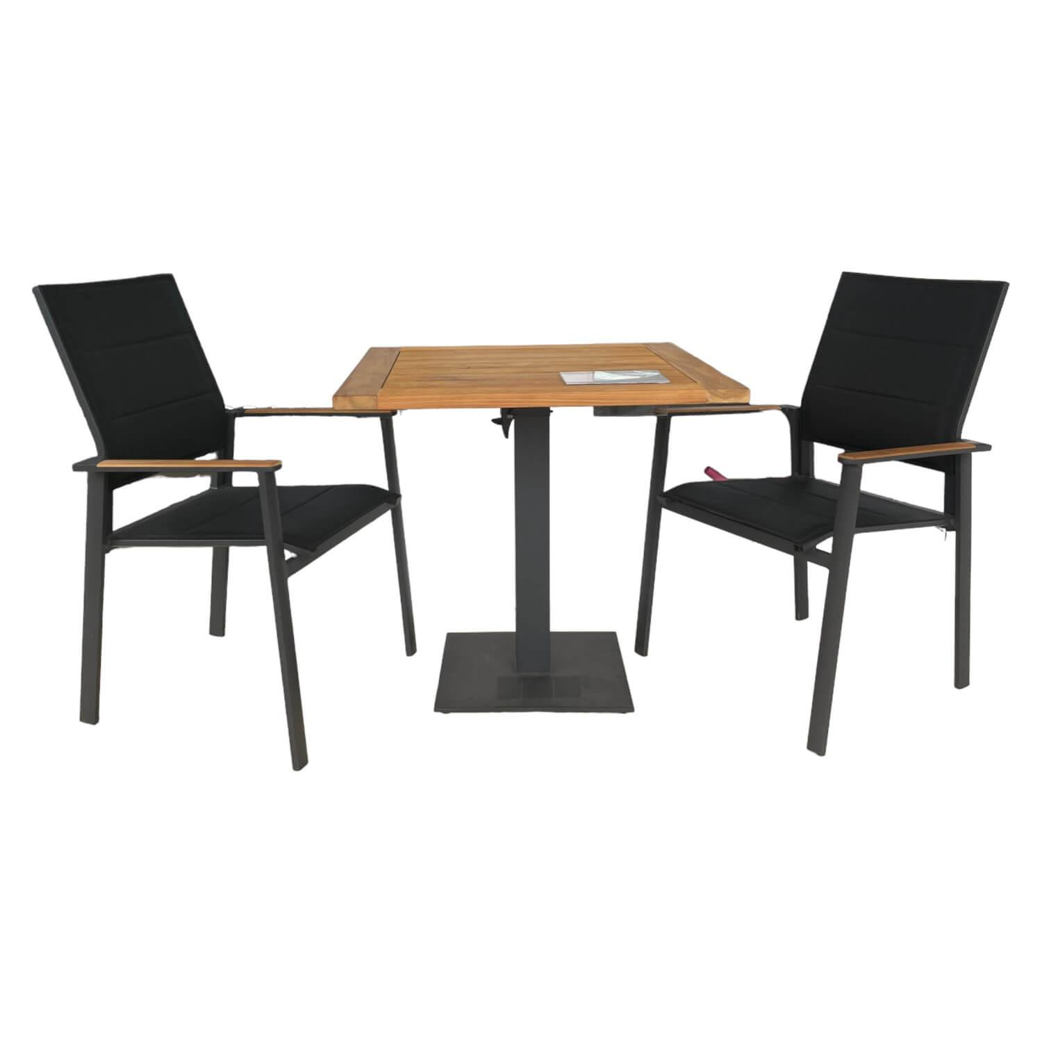 Garten Tischgruppe Tisch Bistro Geölt Mit 2 Stühlen von Niehoff